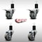 Service Caster 3'' SS Gray Poly Swivel 1-3/4'' Expanding Stem Caster Set 2 Total Lock Brakes, 4PK SCC-SSEXTTL20S314-PPUB-2-S-2-134 - alternate 2